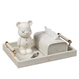 轻奢高档装饰纸巾盒套装创意餐桌抽纸盒客厅多功能遥控器收纳盒