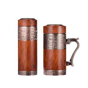 新中式宜兴高端紫砂内胆保温杯男女百福泡茶杯送爸爸老师新年礼物