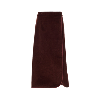 花木深国风灯芯绒半身裙女新款高端设计感直筒裙子新中式开叉半裙