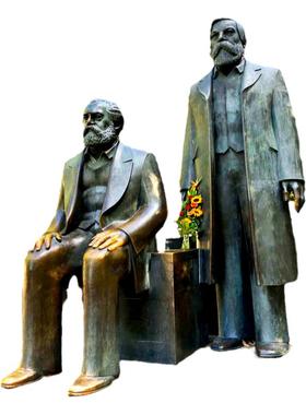 玻璃钢马克思恩格斯雕像户外景观园林城市大型铸铜不锈钢雕像摆件