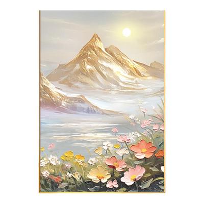 日照金山奶油风玄关装饰画