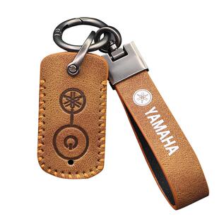 适用新款雅马哈xmax300钥匙套 22款nvx155 nmax155牛皮遥控包壳扣