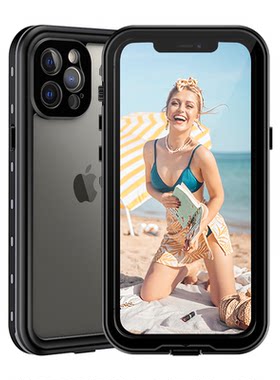 Waterproof Case适用于iPhone15ProMax防水手机壳苹果17海边沙滩16游泳池全包13Pro浮潜漂流14外卖防雨水天XR
