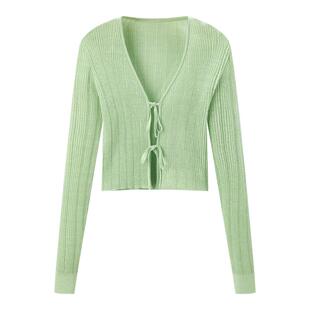 太平鸟女装秋季时尚气质百搭线开衫A1EDD3201