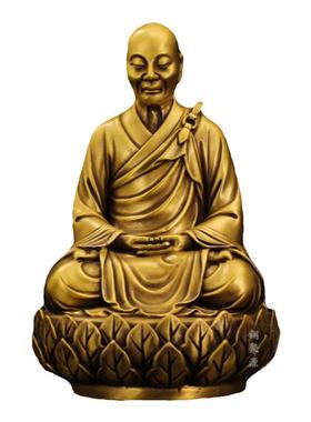 全黄铜供奉中式佛堂慧能法师摆件