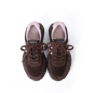 Chio2nd南风 5CM增高德训鞋子女2025新款爆款冬季防滑休闲运动鞋