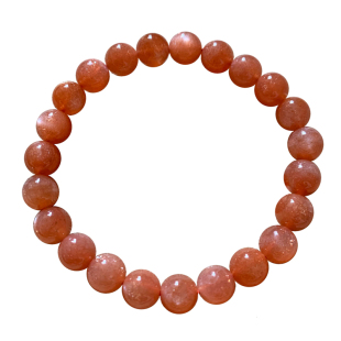 天然金沙太阳石三圈手链橙色日光石水晶手串男女生送礼物饰品情侣