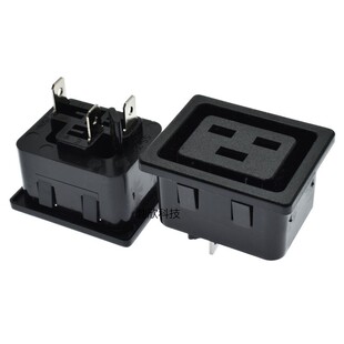 AC电源插座SS-3B-1品字工业插座PS三极插座C19母座16A250V大功率