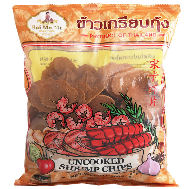 泰国进口水妈妈宋卡虾片油炸大虾片 自己油炸虾片500g东南亚零食