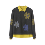 李子木先生减龄印花POLO领卫衣女2025新款秋冬假两件百搭打底上衣