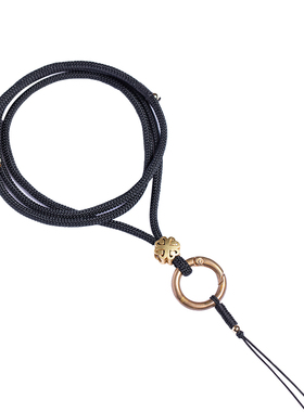 寄予黄铜手机挂绳挂脖男手腕款