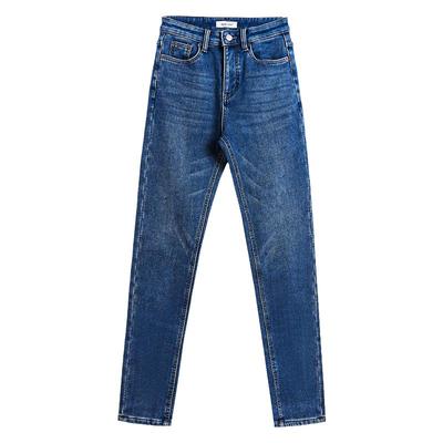 不掉色加绒显瘦高腰烟管裤