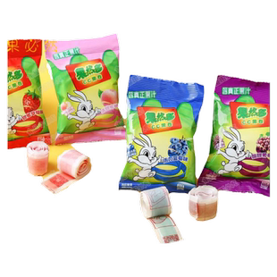 果然多cc果卷果汁卷软糖水果味卷纸糖果草莓味儿童怀旧休闲零食