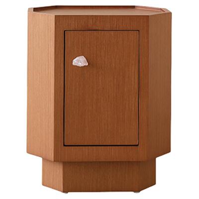 已夏静谧系列中古复柚木个性侘寂风水晶床头柜置物储物设计师新款