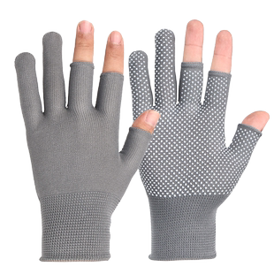 快递打包专用手套尼龙防滑男女干活露指工作薄款劳保耐磨外卖骑行