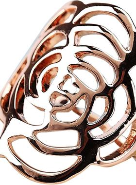 爱依依山茶花镂空时尚个性戒指女