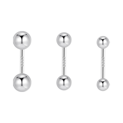 999纯银圆头耳钉养耳洞耳骨钉