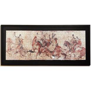 山西博物馆文创鞍马出行图壁画配套拼图框 加黑卡纸实木画框挂墙