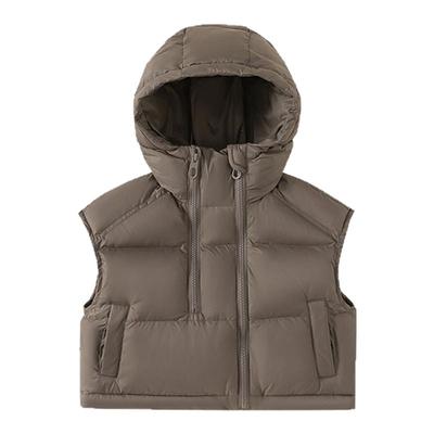 贝贝城简约连帽羽绒马甲