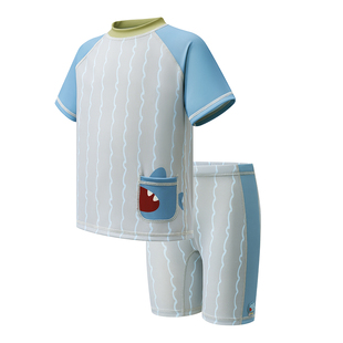 KK树儿童泳衣男童女孩宝宝分体防晒速干短袖游泳装小童夏海边沙滩