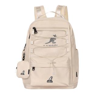 KANGOL中号双肩包女大学生简约百搭运动背包防水大容量书包ins风