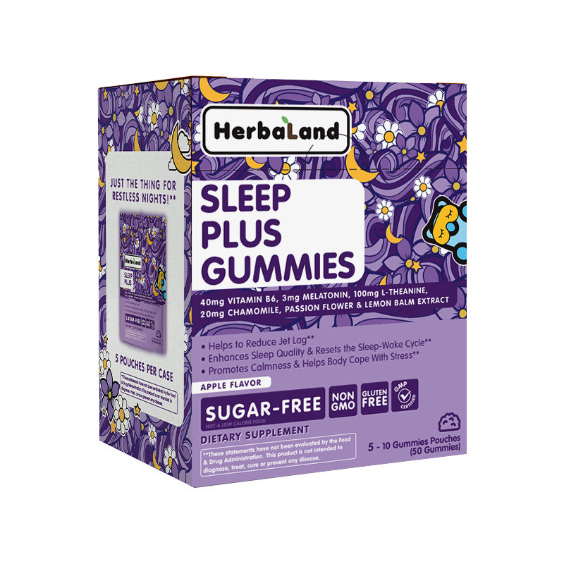 【直播】Herbaland禾宝蓝褪黑素软糖睡眠片助眠茶氨酸50粒/盒