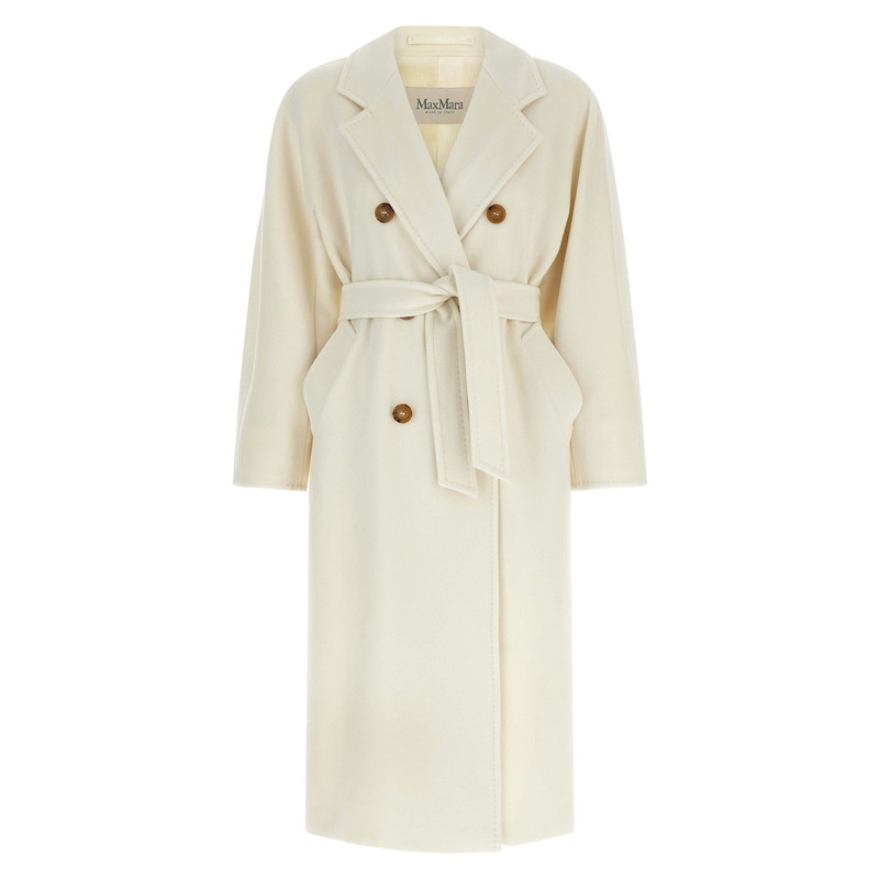 Max Mara 女白色101801羊毛羊绒madame大衣 26早秋新款意大利代购