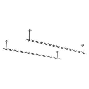 阳台顶装固定式晾衣杆加厚304不锈钢管吊杆挂衣通波浪防风晒衫架