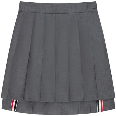 [12期免息]THOM BROWNE 女士羊毛纽扣百褶裙短裙