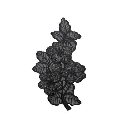 补裙子破洞花丁服装黑白贴花布