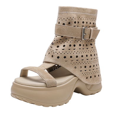 星期六高跟凉鞋女夏款复古凉靴子