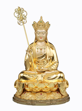 全堂四圣佛像摆件铜贴金释迦牟尼