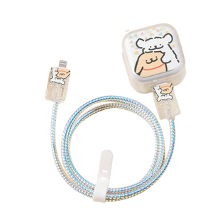 线条小狗适用苹果17充电器保护套17air充电线保护套硅胶16pro充电头保护壳防猫咬15/14数据线保护扣可爱小猫