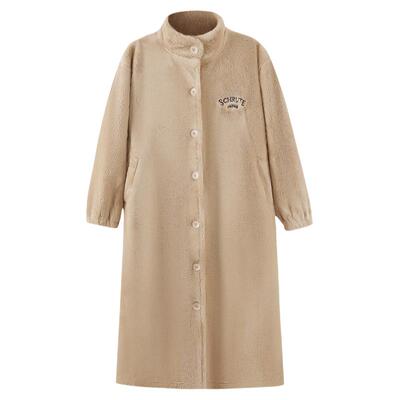 睡袍女士秋冬法兰绒家居服