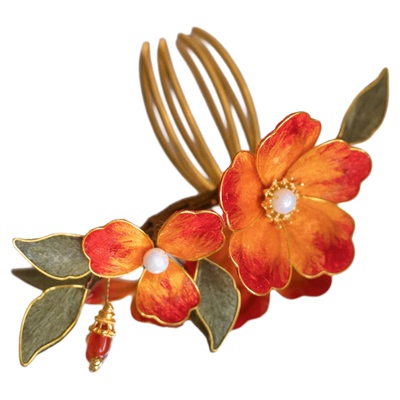 现货绒花原创汉服配饰格格间古风