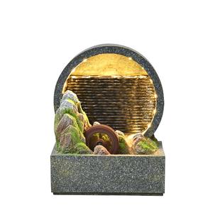 简约假山流水摆件招财水幕循环水客厅玄关入户风水轮开业乔迁礼物