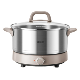 苏泊尔IH电火锅家用分体式5L大容量0涂层不锈钢大火力速沸电磁炉