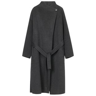 【秀场同款】LANCY/朗姿25冬新款羊毛羊绒双面呢设计感廓形长大衣