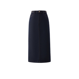 Eland衣恋半身裙女气质牛仔裙包臀裙中长款直筒裙2025冬季新款