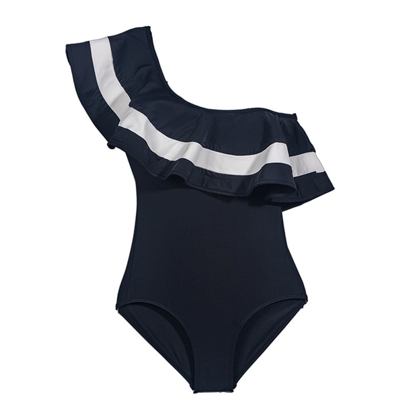 Swimwear荷叶边三角连体泳衣女