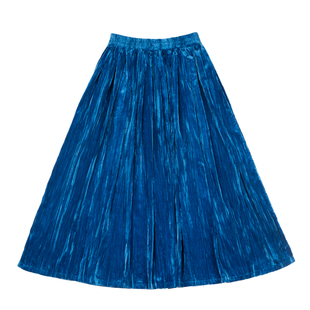 谜阿凰元夕宝蓝丝绒半身裙明制对襟袄破裙原创改良汉服女秋冬套装