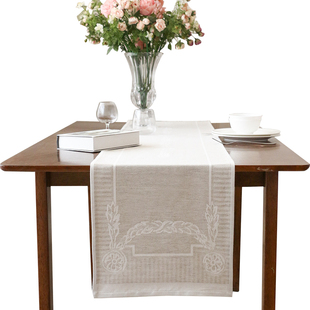 ekelund古斯塔瓦桌旗欧式高端提花棉麻长条 餐桌装饰布茶几桌旗布
