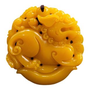 促销天然和田玉貔貅玉坠黄龙玉貔貅挂件招财进宝男女黄玉石吊坠