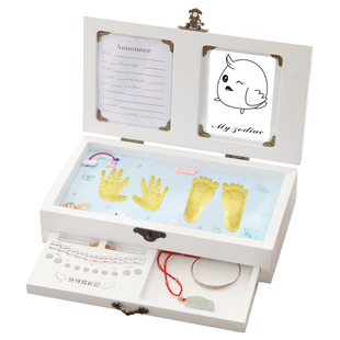 宝宝满月手脚印手足脚印纪念品婴儿胎毛脐带乳牙收藏盒周岁礼物