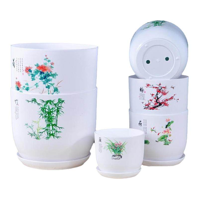 仿陶瓷树脂特大号加厚碗莲睡莲花卉绿植君子兰大口径塑料花盆室内