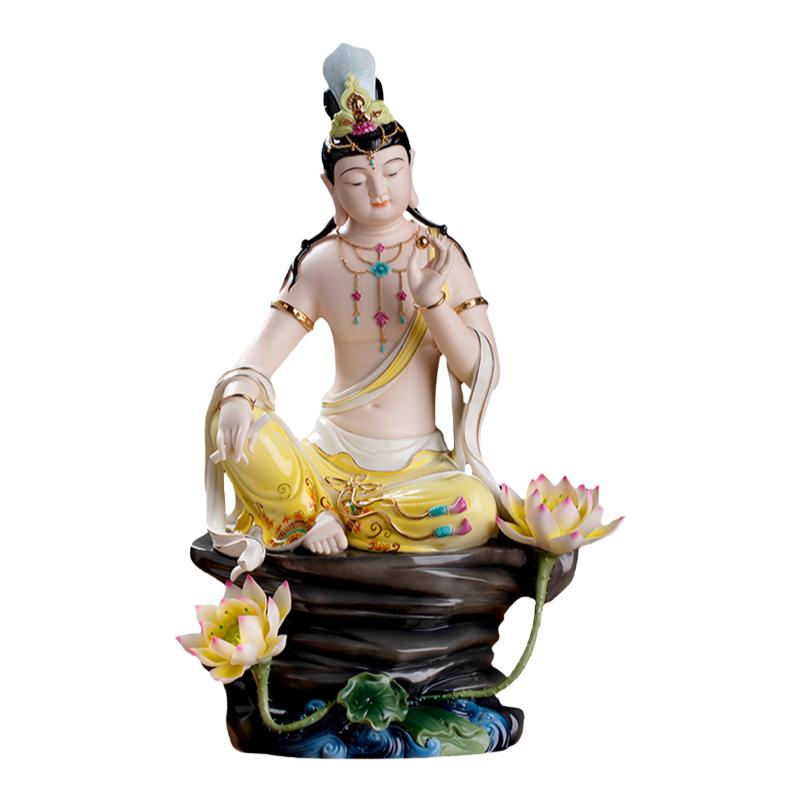 【感恩结缘优惠】《持经书莲花自在水月观音》工艺品
