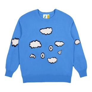 MoodLikeMe 「云朵制造机」貂毛提花mood云朵圆领针织毛衣