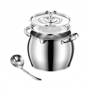 特厚不锈钢盆不锈钢滤油壶带盖家用储油猪油盆大容量双耳油桶密封