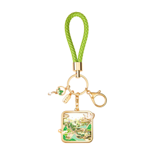 故宫淘宝｜千里江山流沙钥匙扣博物馆文创书包挂件情侣生日礼物