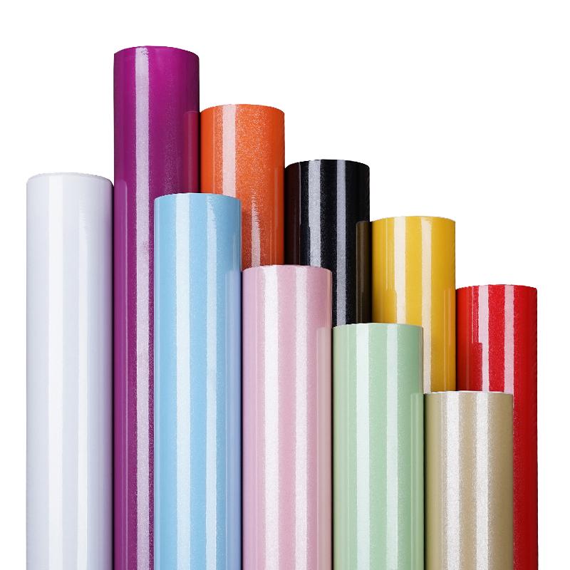 烤漆珠光旧家具翻新贴纸 加厚橱衣柜pvc纯色墙纸自粘防水玻璃贴纸